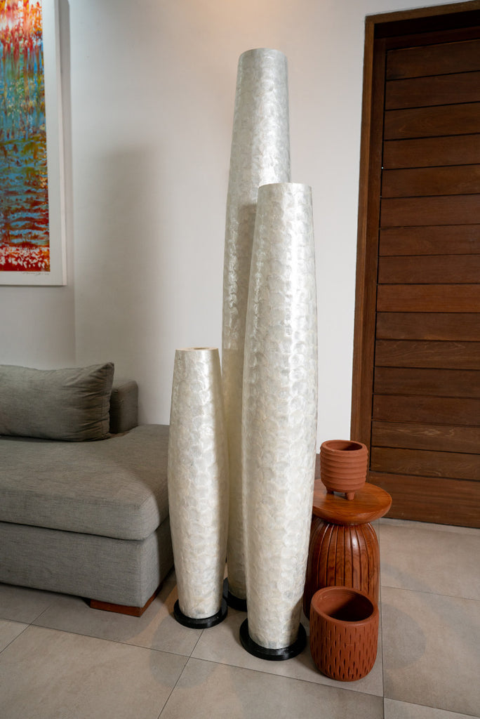 handcrafted decorative Apollo Full Shell designer stand / floor lamp in different sizes available in Singapore
